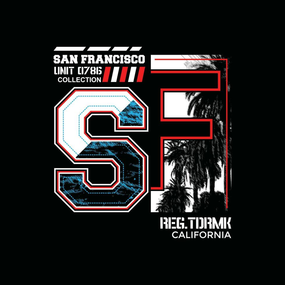 san francisco, element van mannenmode en moderne stad in typografie grafisch design.vector illustration.tshirt, kleding, kleding en ander gebruik vector