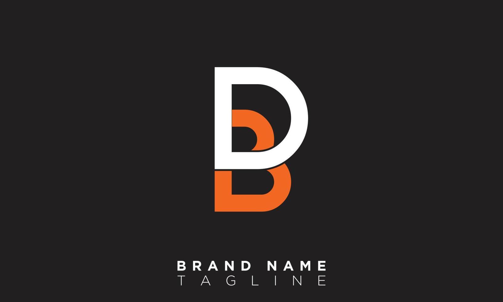 db alfabet letters initialen monogram logo bd, d en b vector