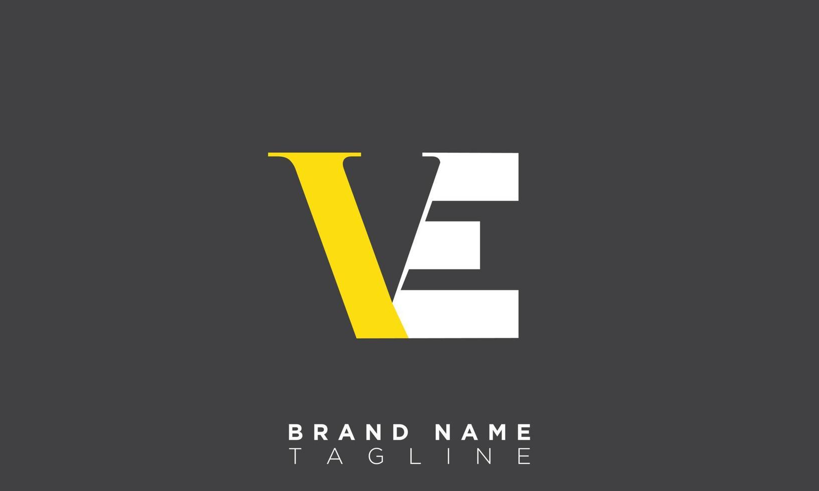 alfabet letters initialen monogram logo ve, ev, v en e vector