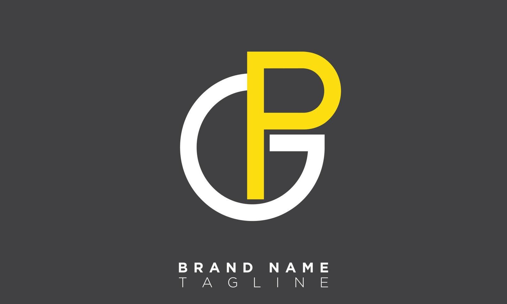 gp alfabet letters initialen monogram logo pg, g en p vector