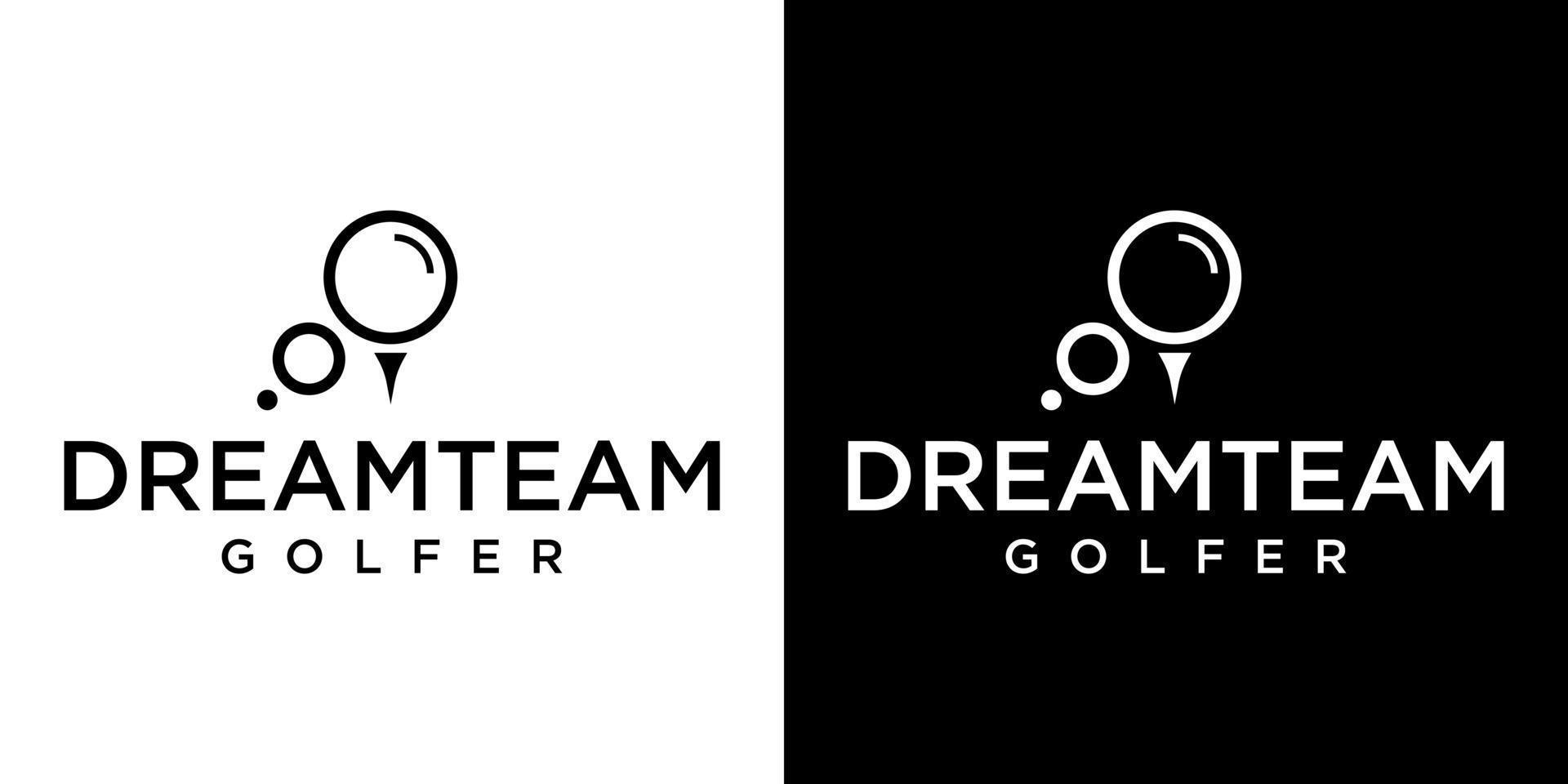 golf logo ontwerp met zwarte en witte achtergrond. vector