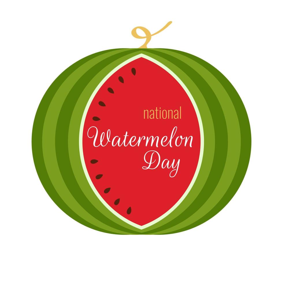 nationale watermeloendag. vector pictogram sticker logo vector banner ontwerp afdrukken. vector