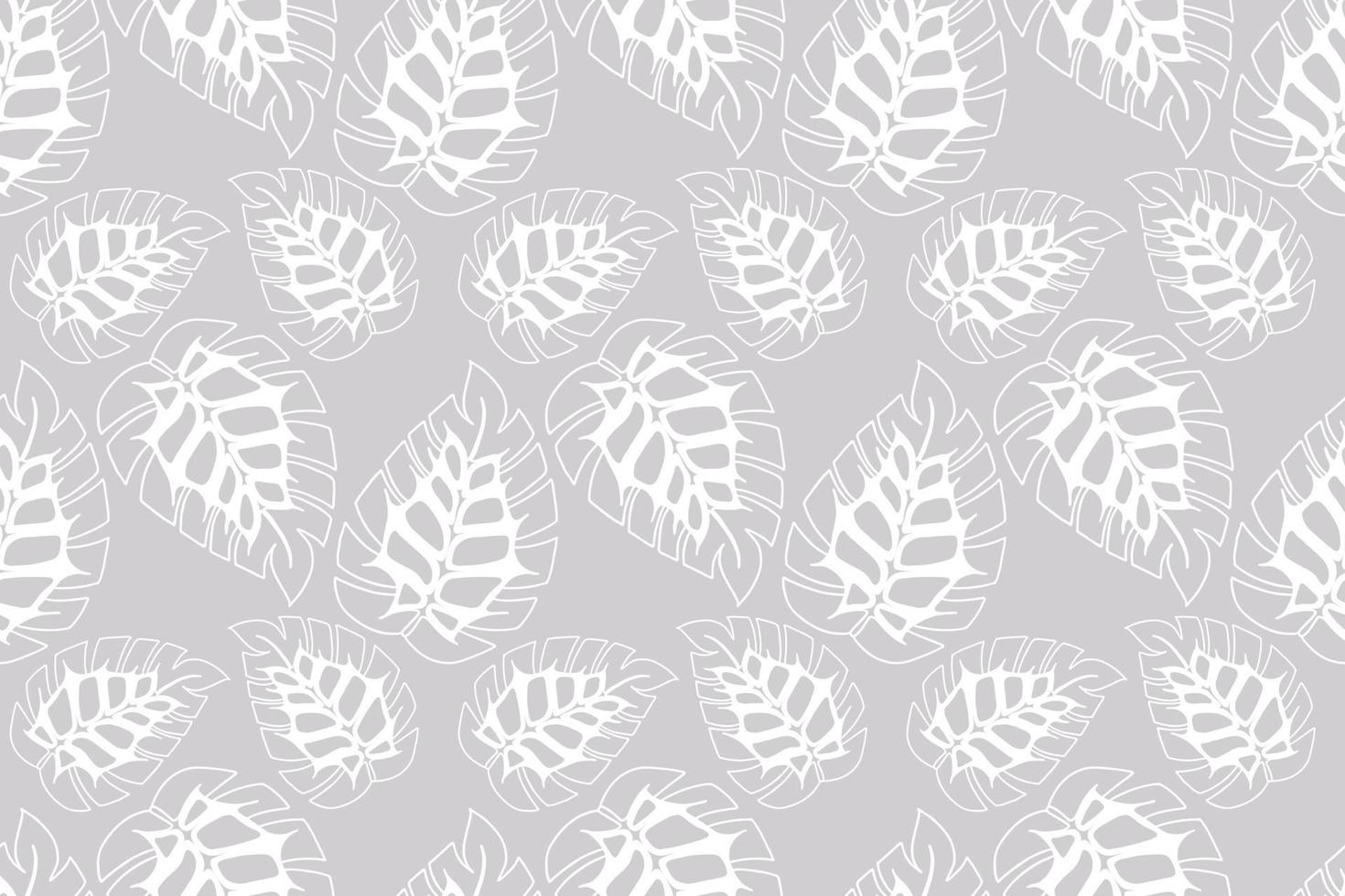 monstera doodling verlaat naadloos patroon, pastelkleuren, wit. voor textiel achtergronden verpakking verpakken meubelbekleding. vector