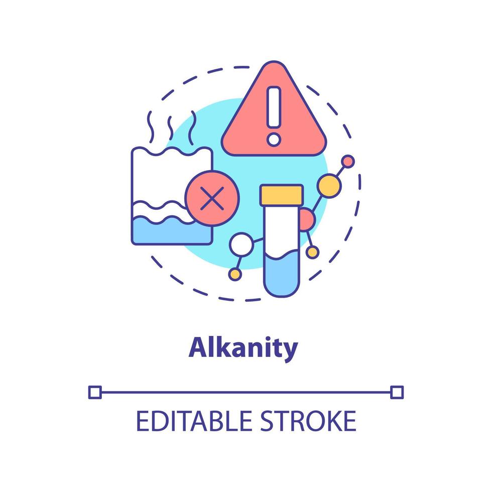 alkaliteit concept icoon. waterkwaliteit indicator abstracte idee dunne lijn illustratie. ph-waarden in water meten. geïsoleerde overzichtstekening. bewerkbare streek. vector