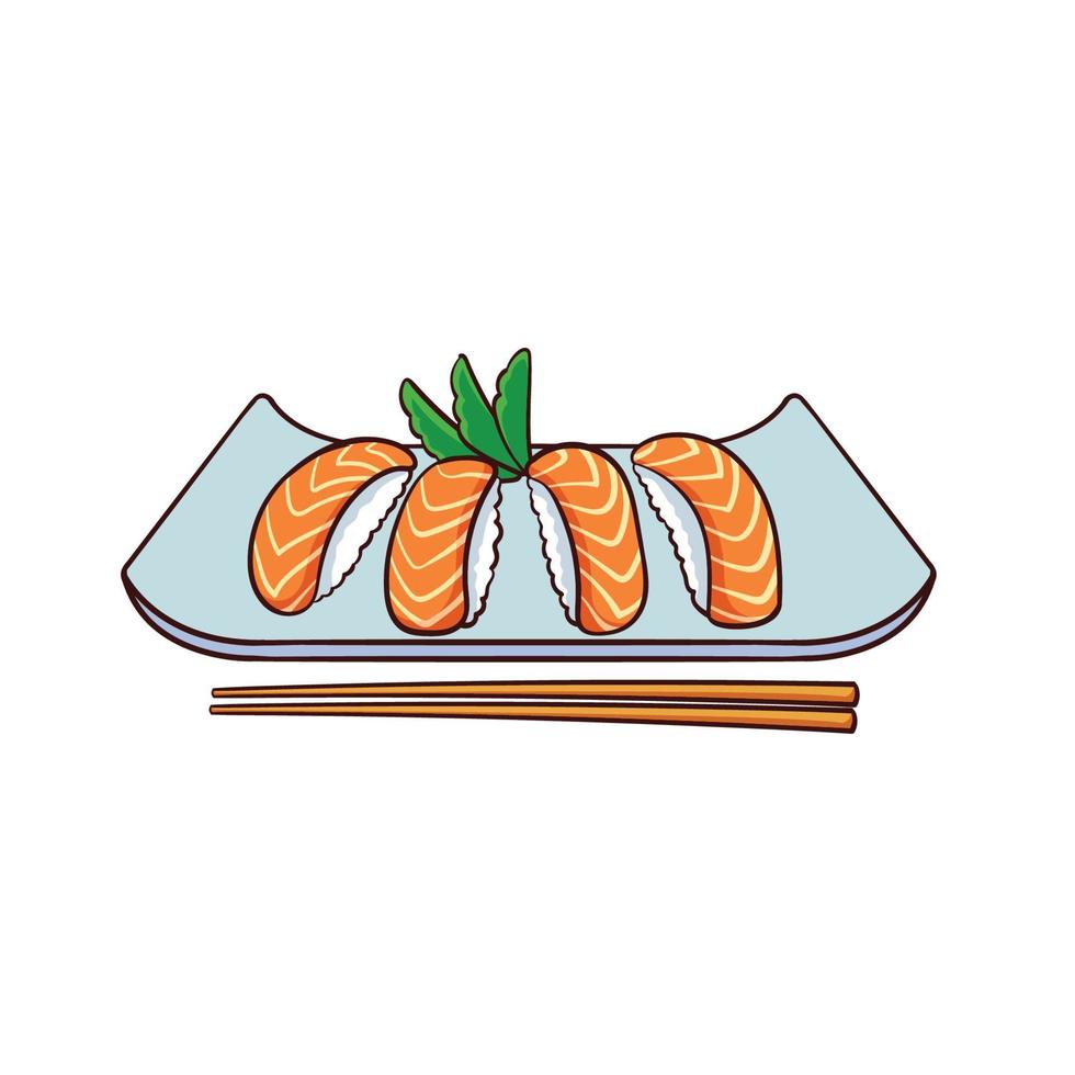 sushi is een typisch gerecht uit Japan vector