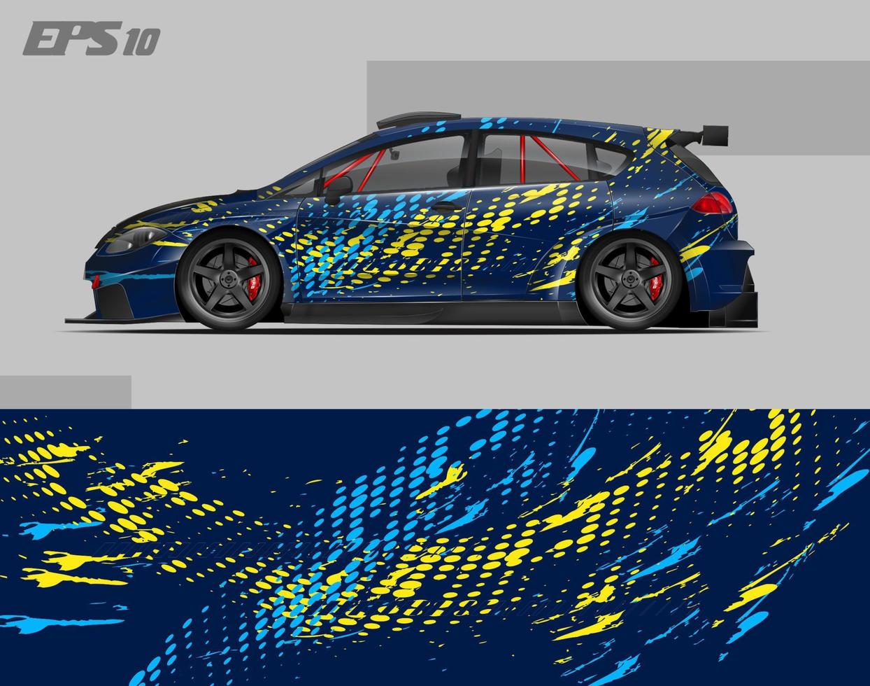 abstract autowrapontwerp modern racen achtergrondontwerp voor voertuigwrap, racewagen, rally, enz vector