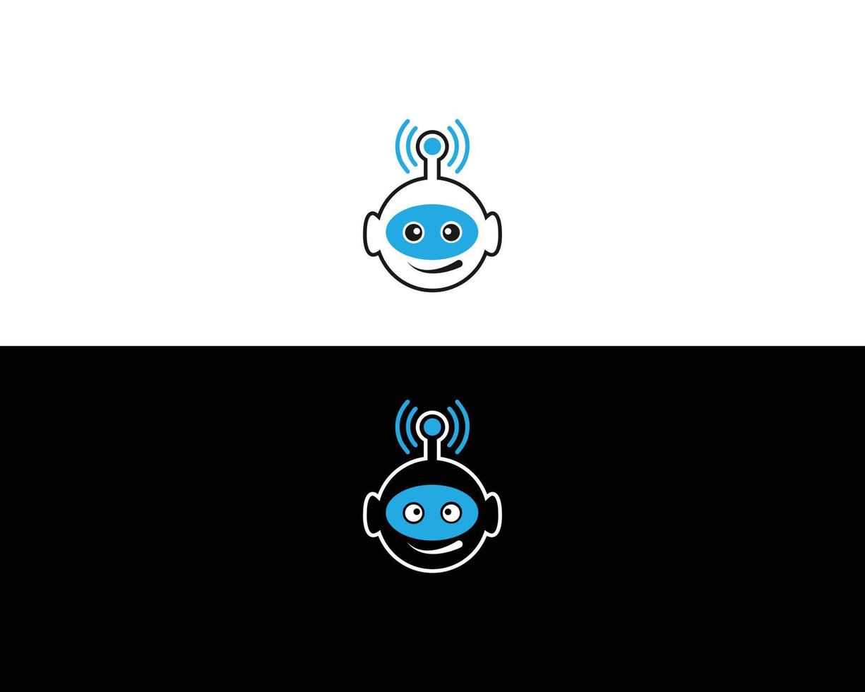 chat bot logo ontwerp, koptelefoon met microfoon symbool vector sjabloon