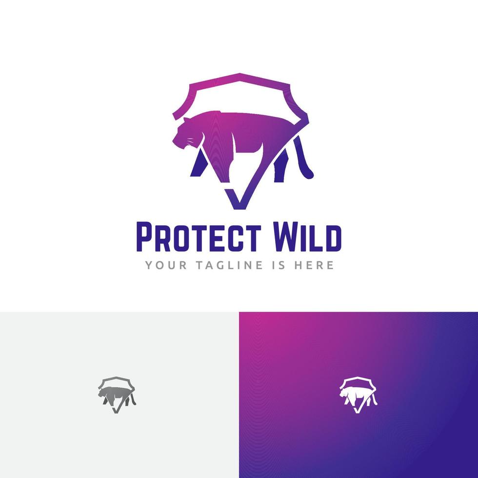 tijger schild beschermen wild dier natuur wildlife logo vector