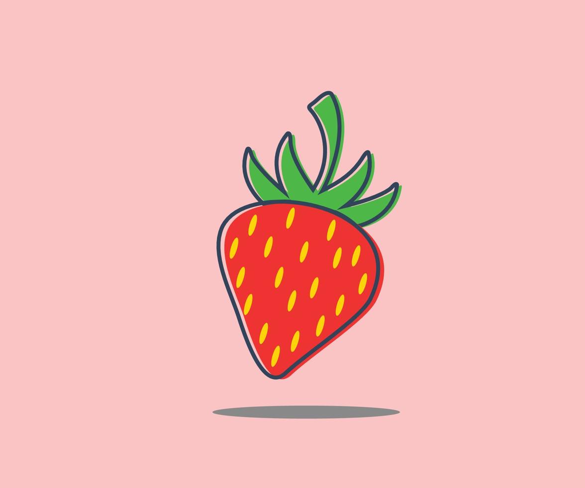 aardbei fruit pictogram vector