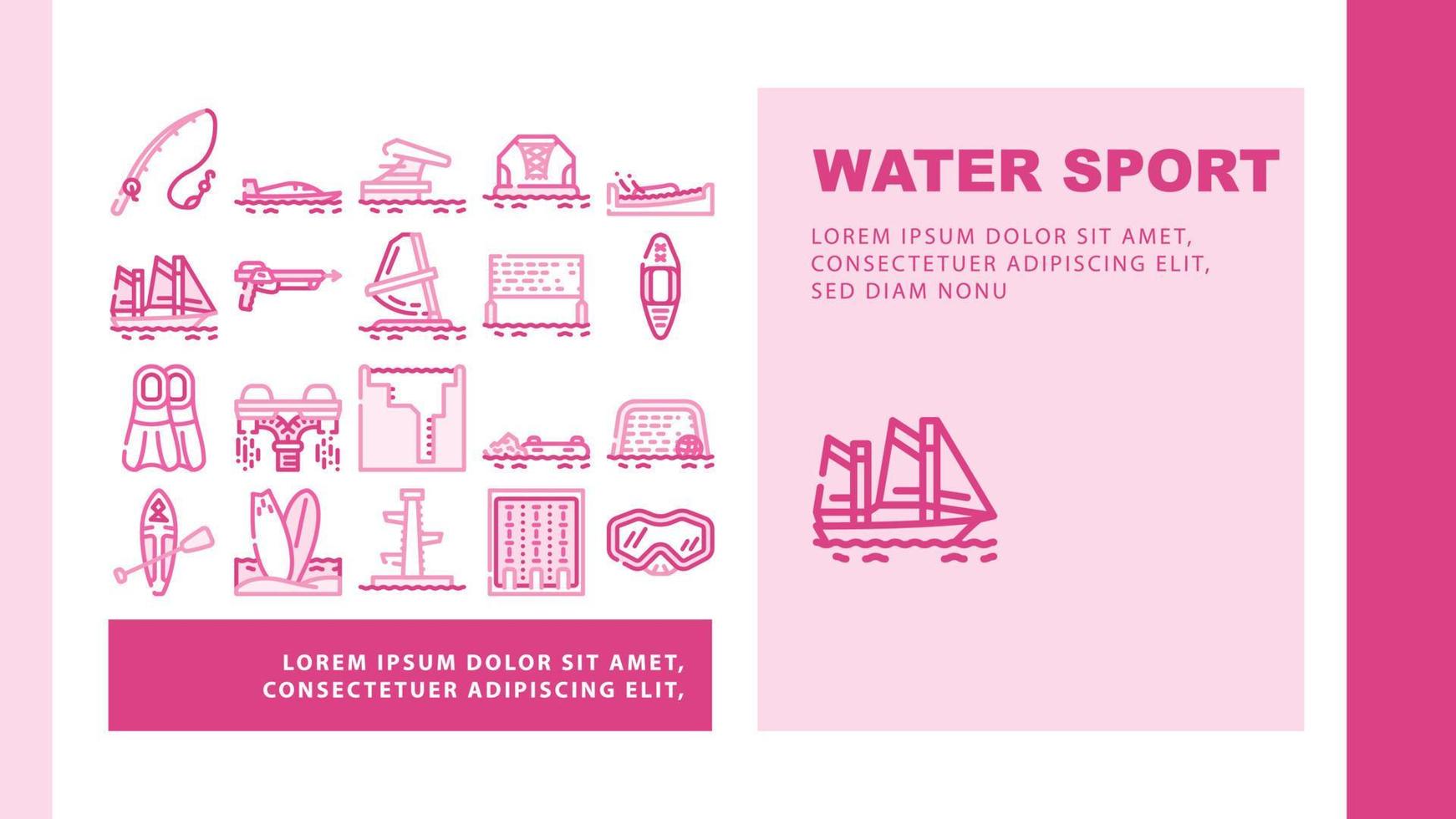 watersport actieve bezetting landing header vector