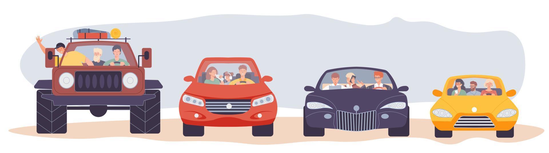 autodelen carpoolen collaboratieve consumptie vector