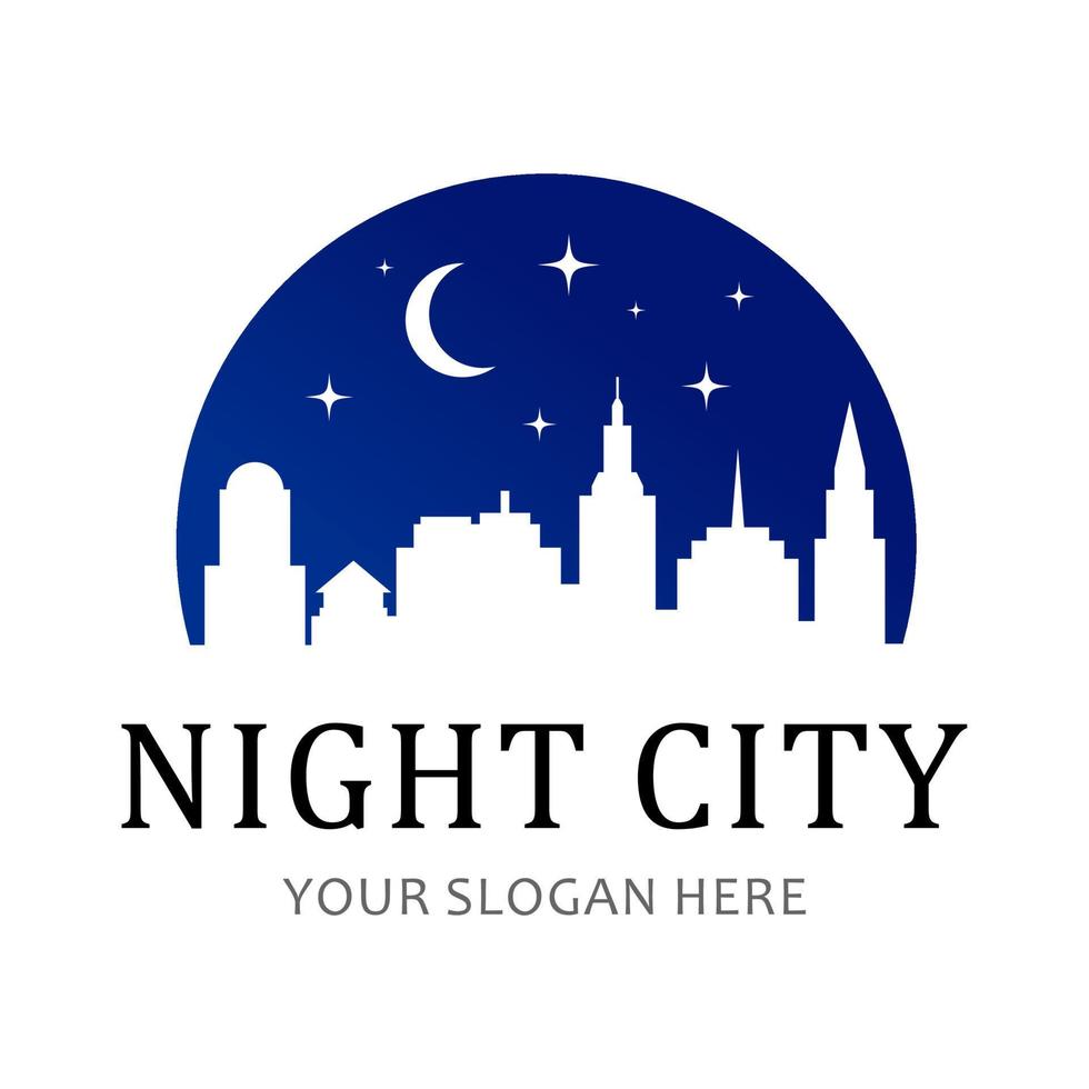 nacht stad logo vector