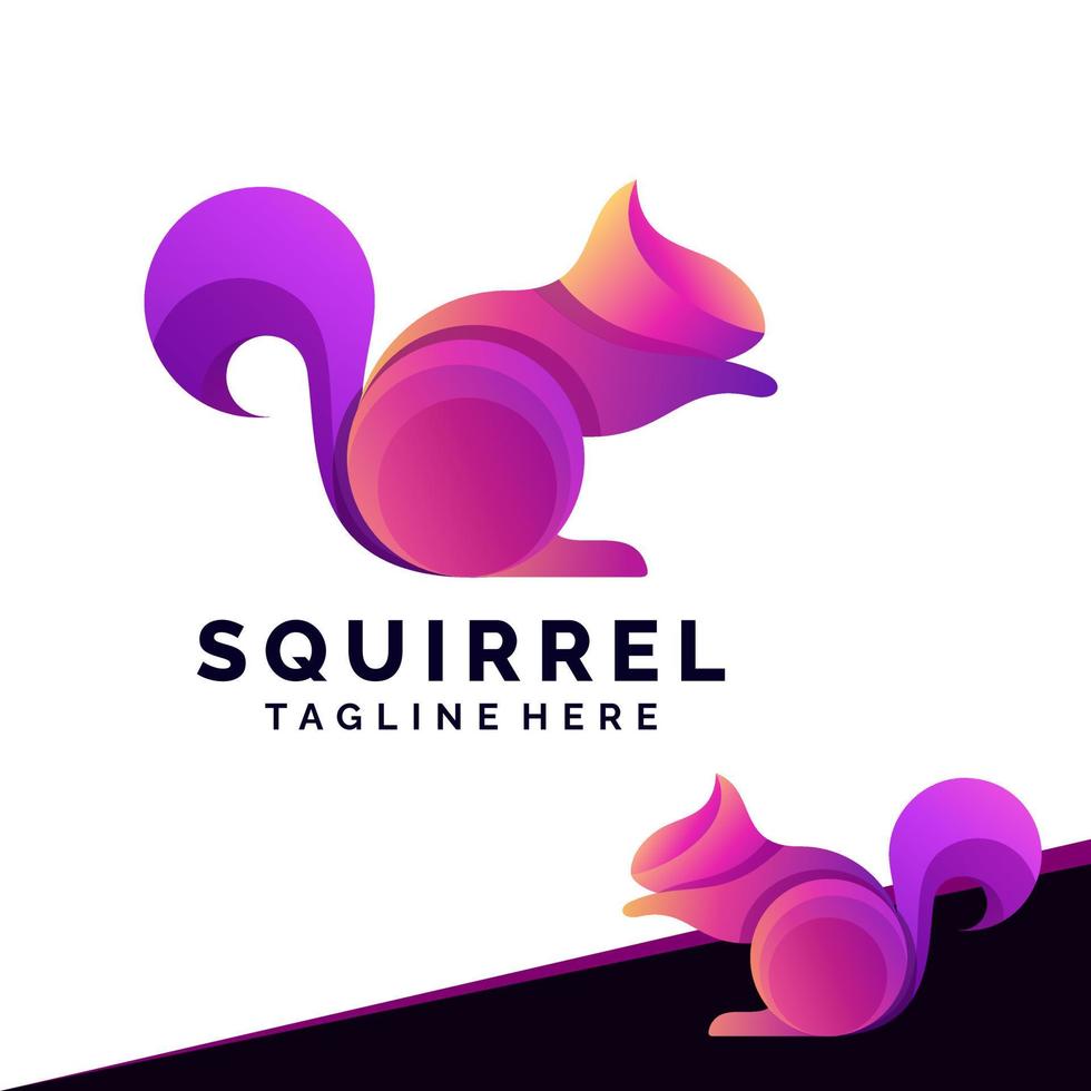 mooi kleurrijk gradiënt eekhoorn logo-ontwerp vector