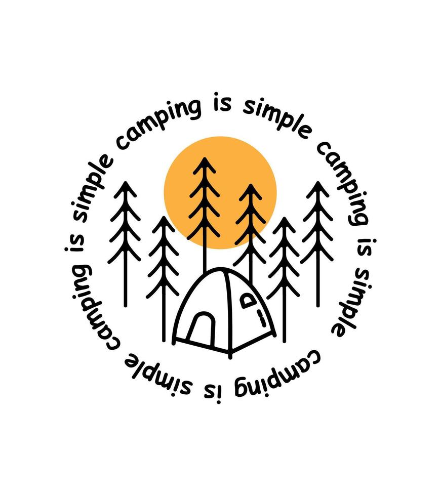 camping een eenvoudige illustratie voor het ontwerpen van t-shirts, enz. 7955649 - Download Free Vectors, Bestanden, Ontwerpen Templates