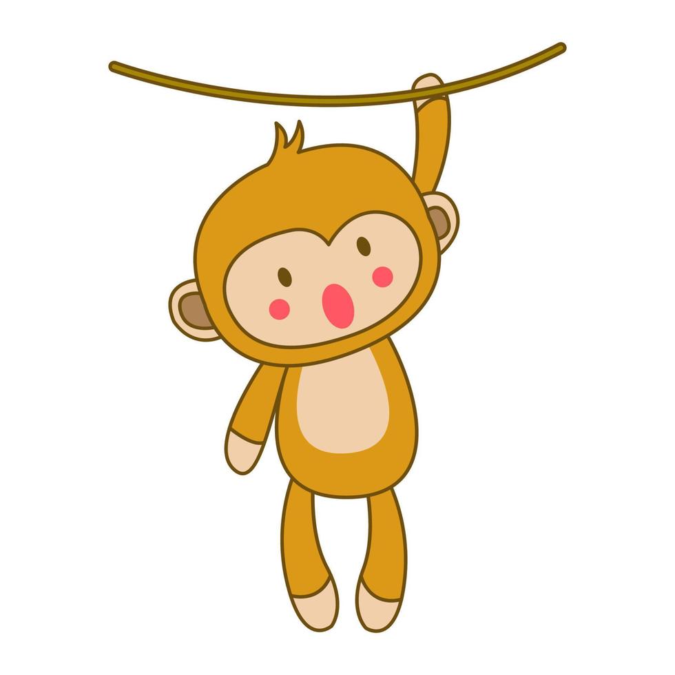illustraties van aap met cartoon design vector