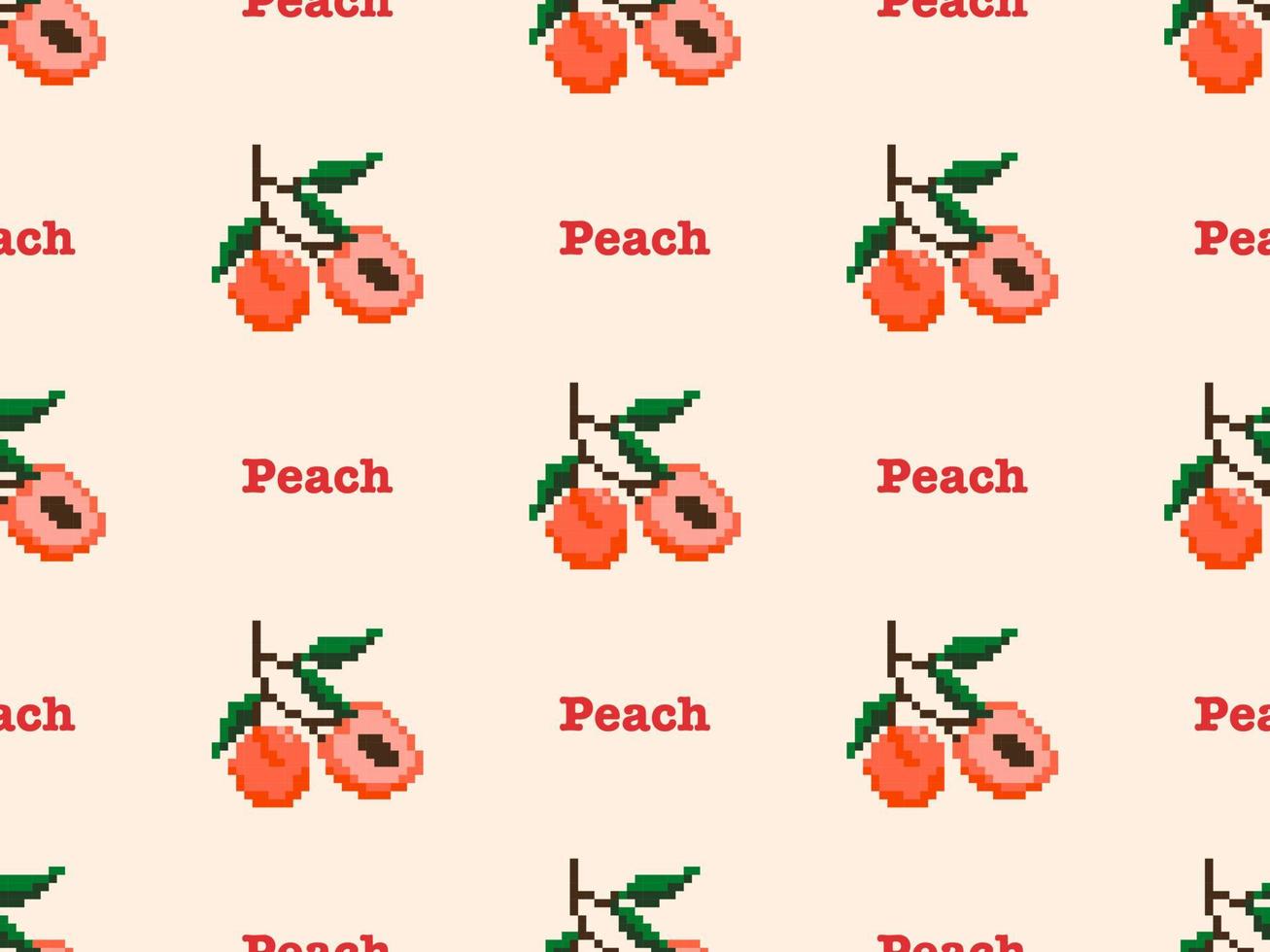 pompoen cartoon karakter naadloze patroon op oranje achtergrond. pixelstijl vector