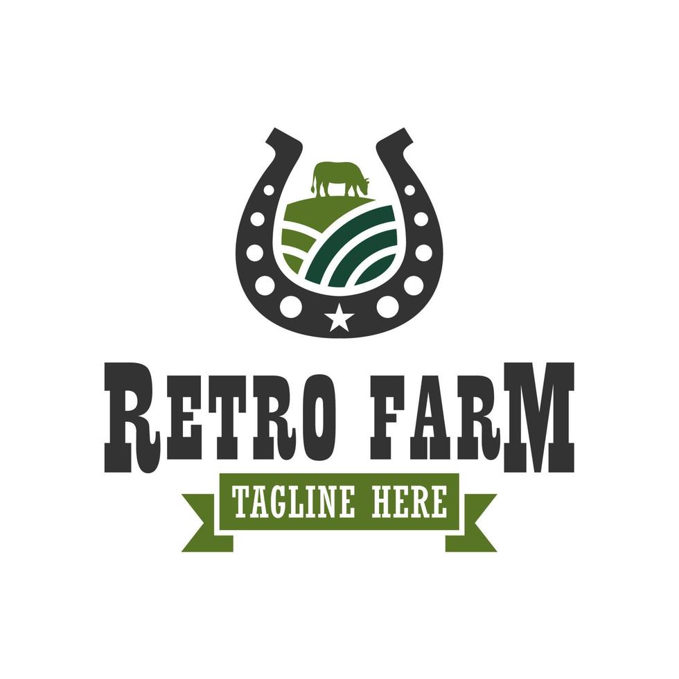 retro boerderij logo ontwerp. groene schuur vector icon