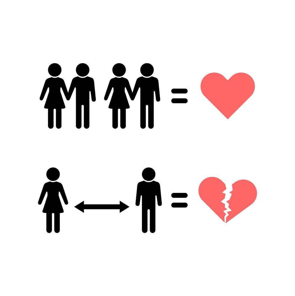 liefde en haat relatie vector icon