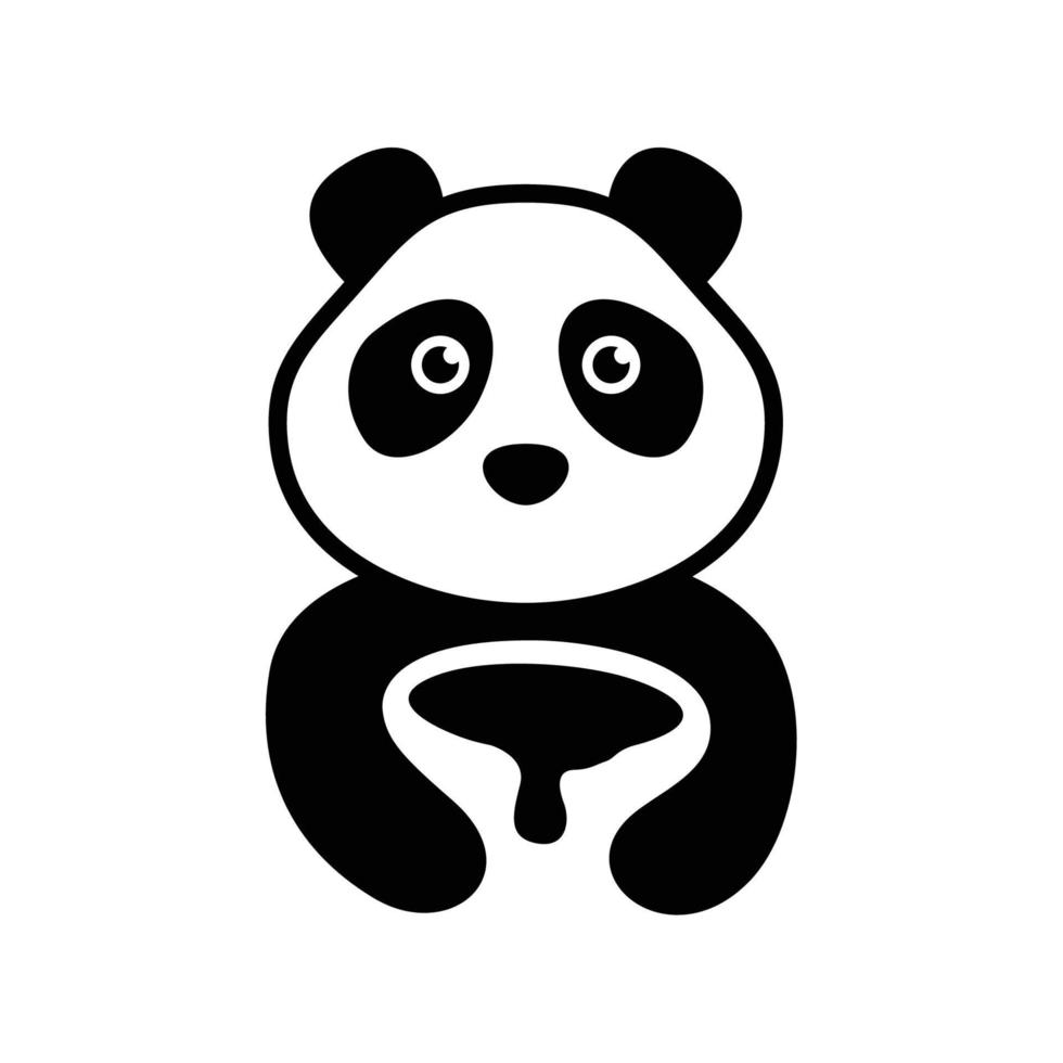 schattig panda-logo. panda vector sjabloon