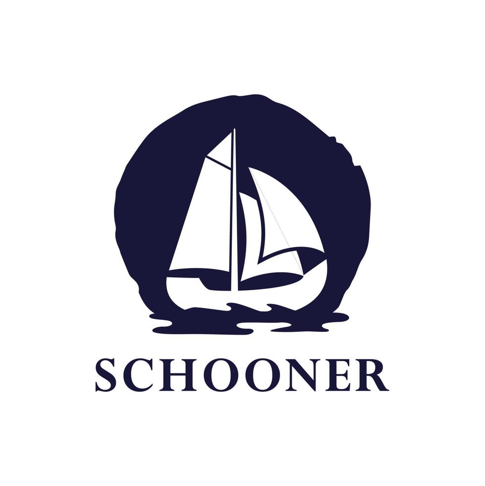 schoenerlogo, sjabloon voor zeillogo vector