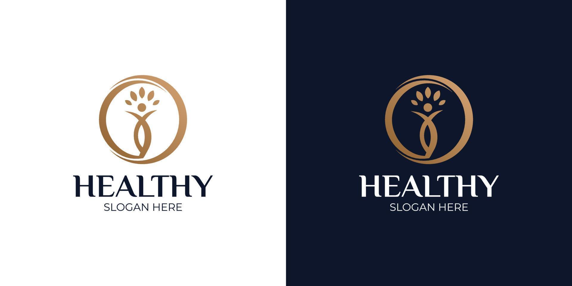 gezonde moderne en eenvoudige logoset vector