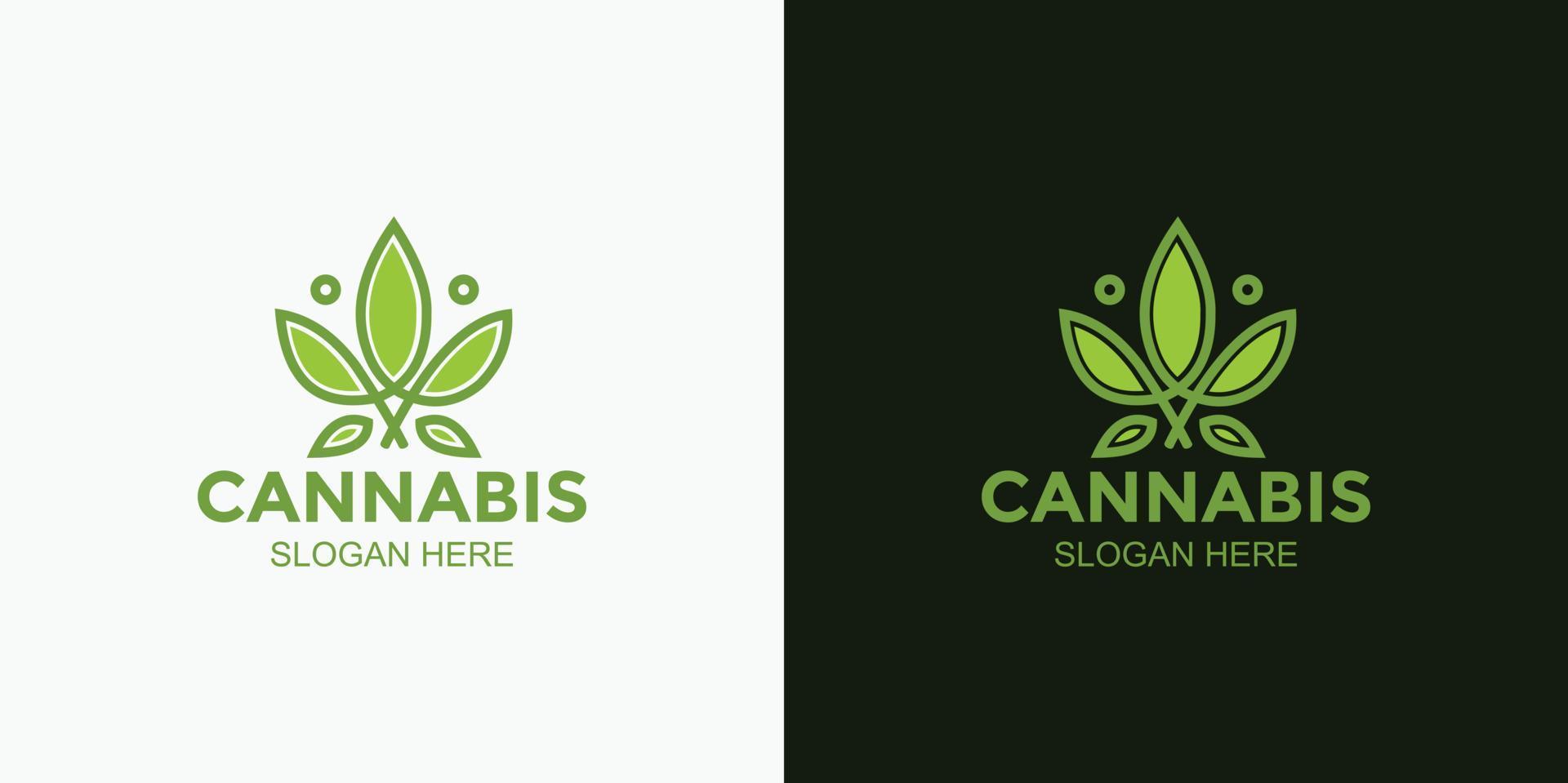 modern minimalistisch cannabisontwerplogo vector