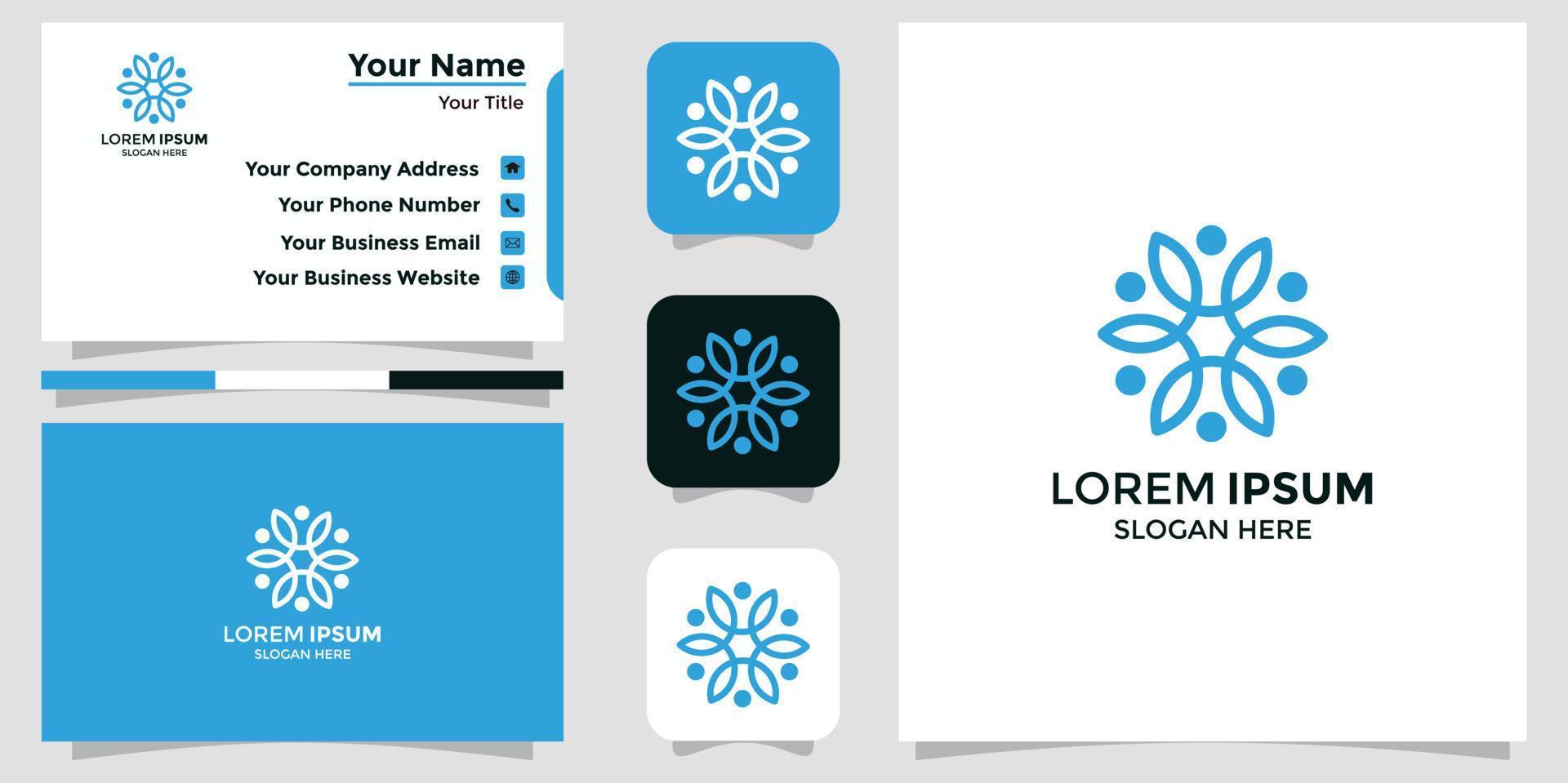 bloem logo en branding kaart vector