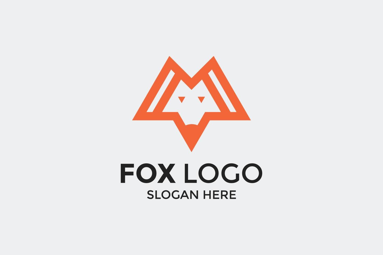 minimalistisch vos-logo-ontwerp en huisstijlkaartsjabloon vector