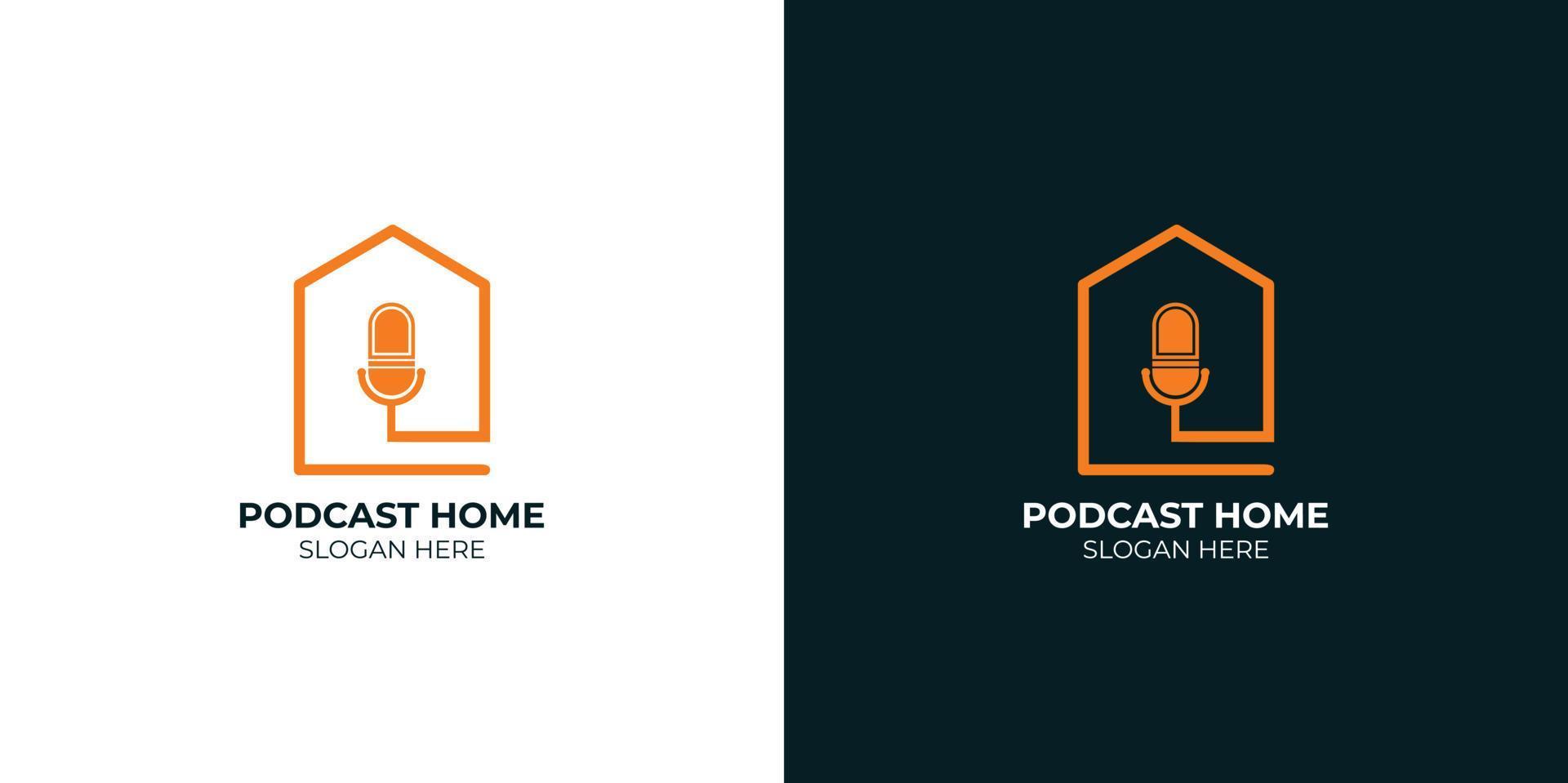 minimalistische podcast home-logoset vector