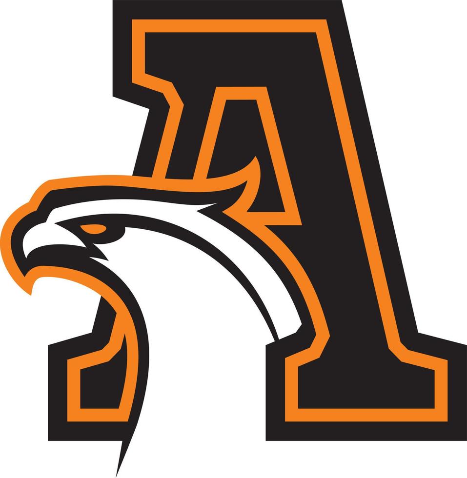 letter a met adelaarskop. geweldig voor sportlogo's en teammascottes. vector