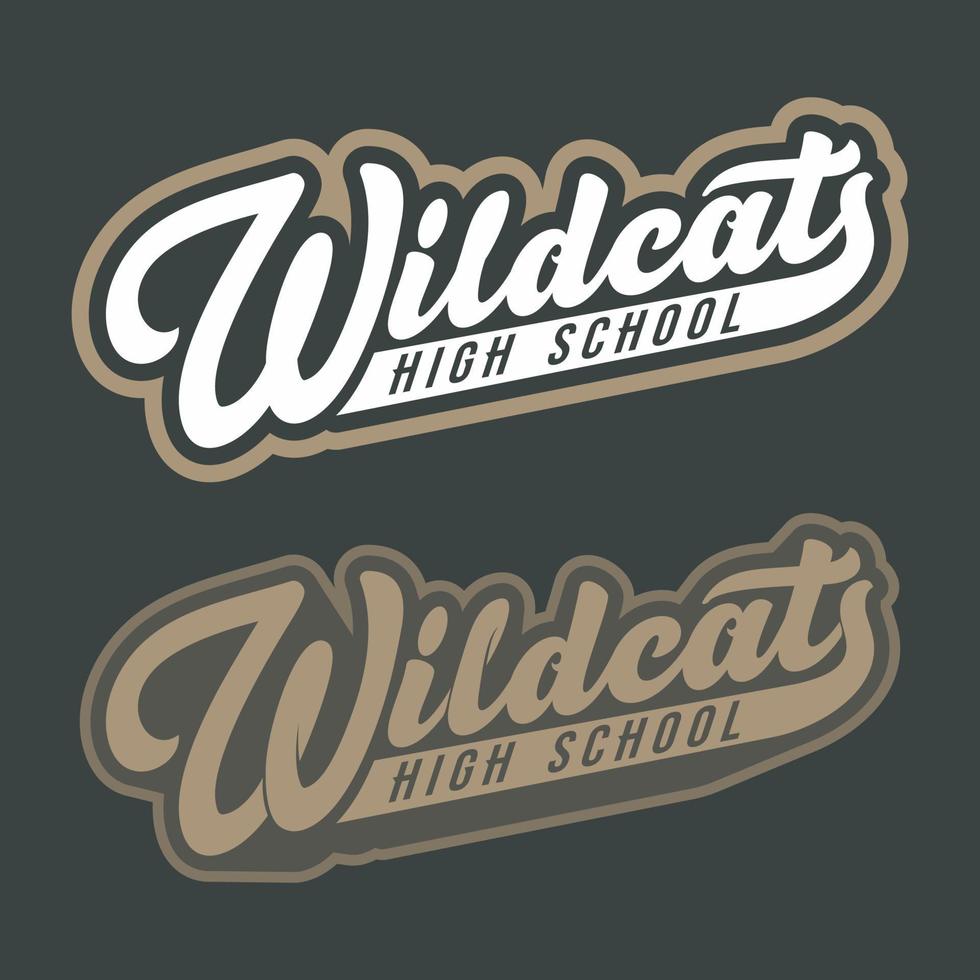 wilde katten belettering. middelbare school t-shirt ontwerpen vector