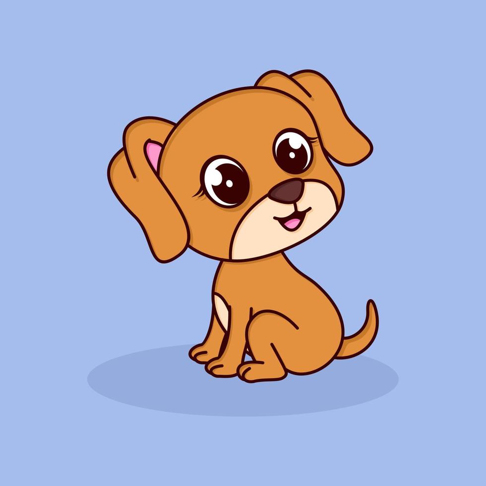 schattige babyhond stripfiguur vector