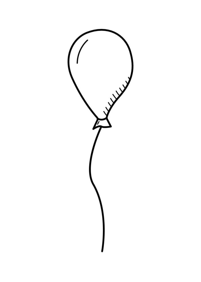 cartoon baby ballon, vectorillustratie van doodle ballon lucht. vector