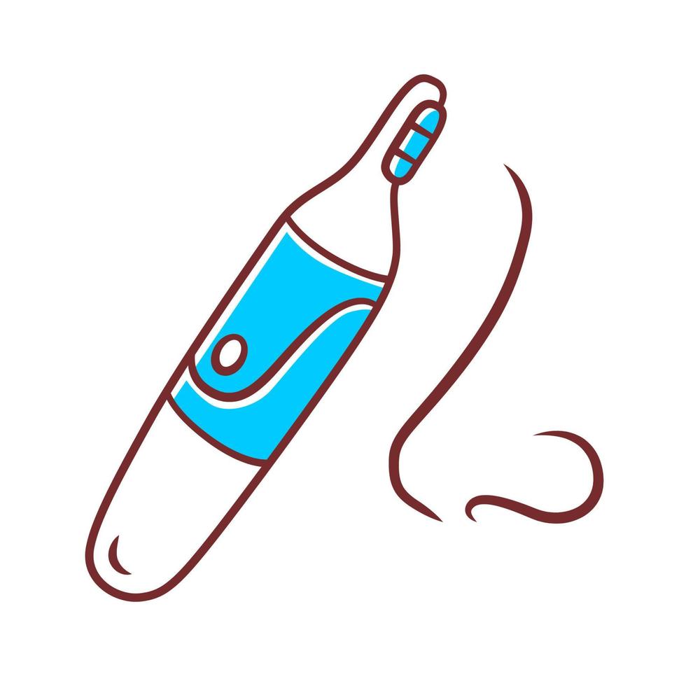 neushaartrimmer kleur icoon. haar verwijderen hygiënische procedure. schoonheidsapparaat voor thuisgebruik. persoonlijke hygiëne. schoonheid elektrisch instrument. geïsoleerde vectorillustratie vector