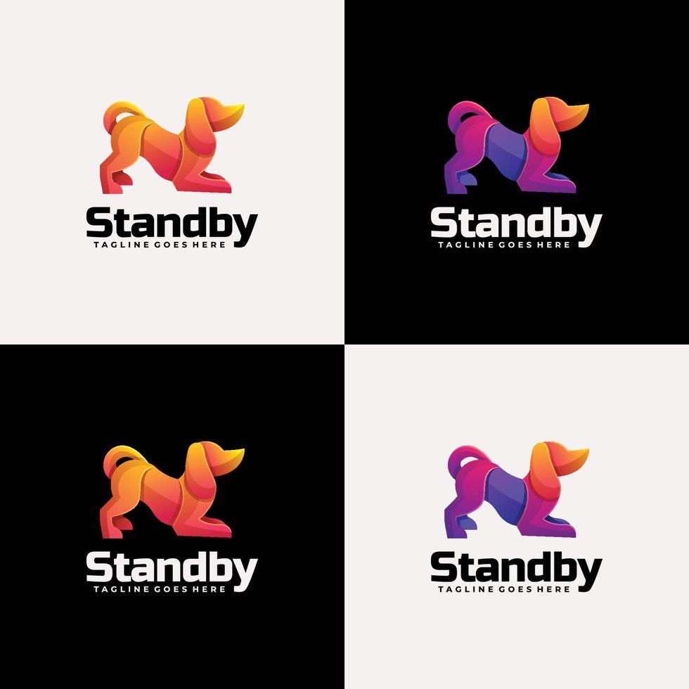 vector logo afbeelding standby kleurovergang kleurrijke stijl.