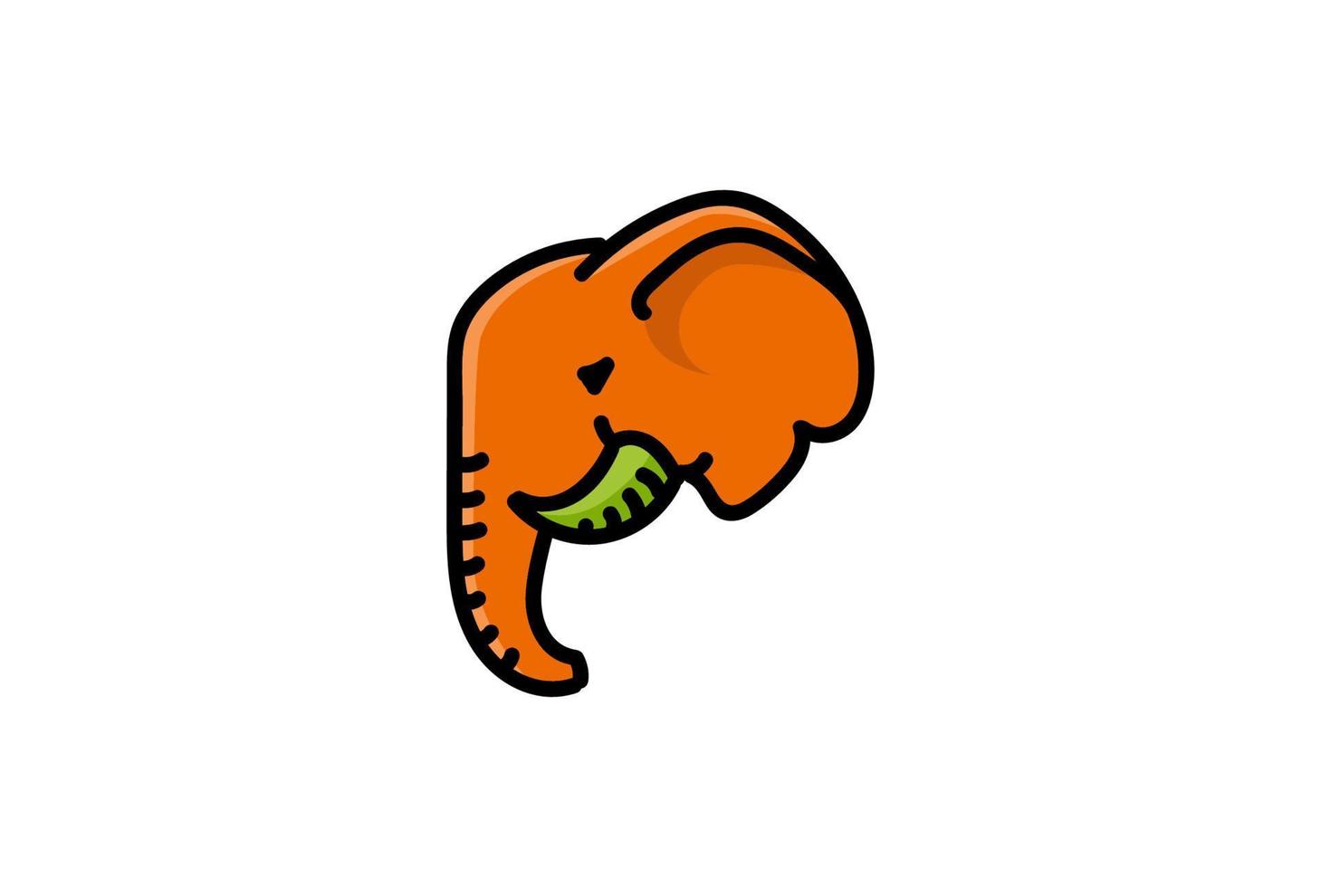 kleurrijke moderne ivoren olifant hoofd logo ontwerp vector