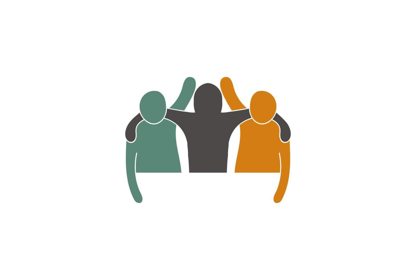 mensen knuffelen samen voor team club eenheid gemeenschap liefdadigheid stichting logo ontwerp vector
