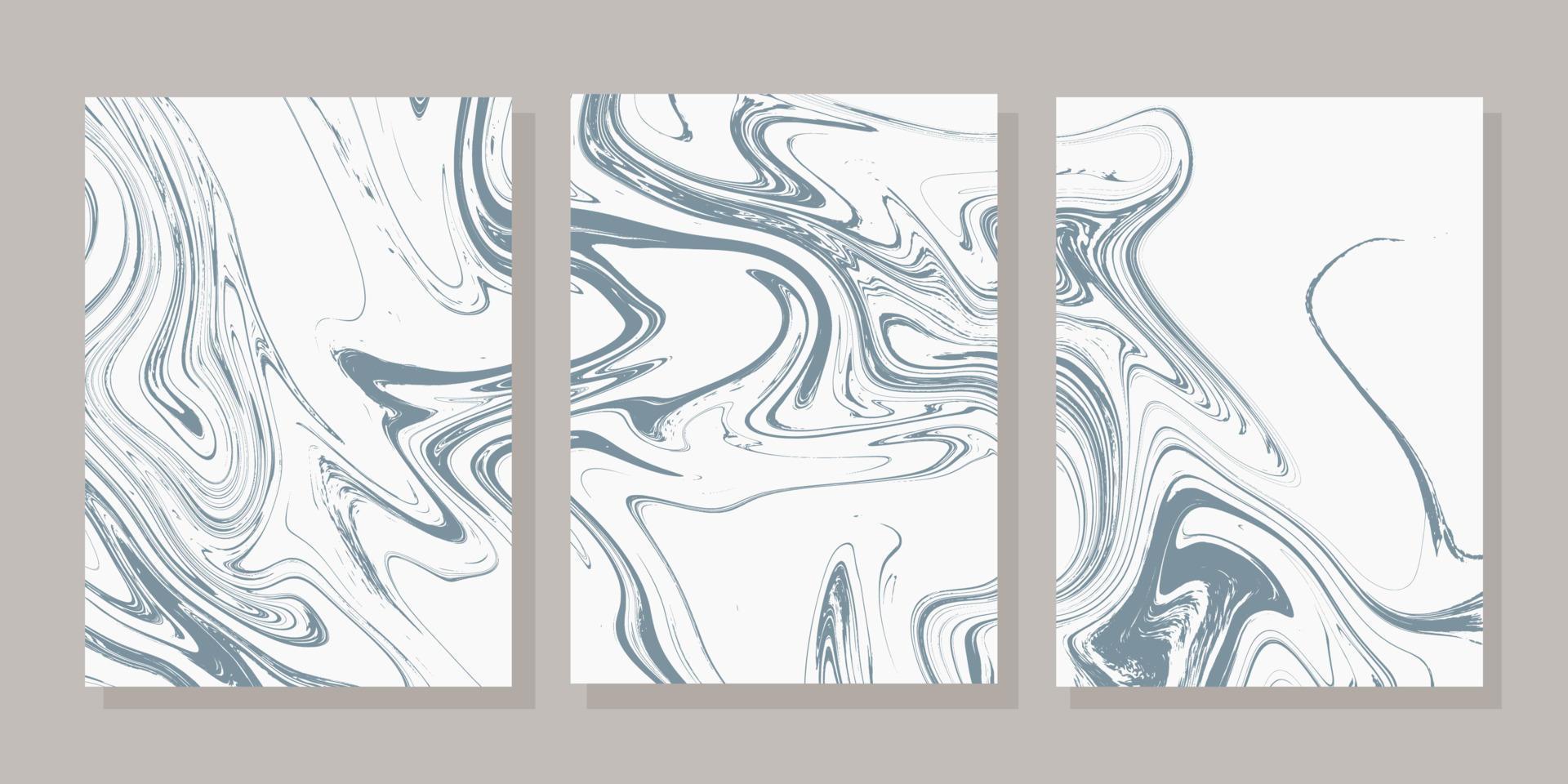 mooie abstracte vloeibare marmeren posterset voor wanddecoratie vector