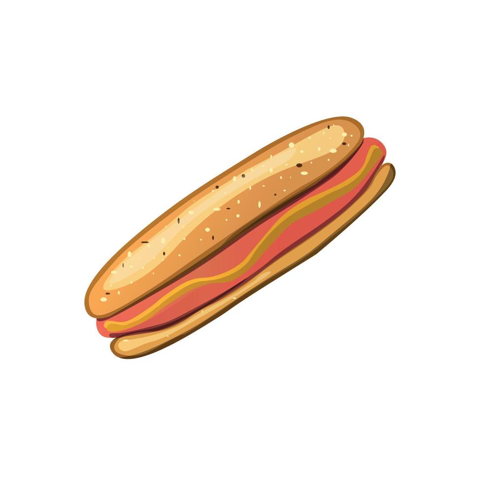 hotdog. vector geïsoleerde vlakke afbeelding fastfood voor poster, menu's, brochure, web en icon fastfood.