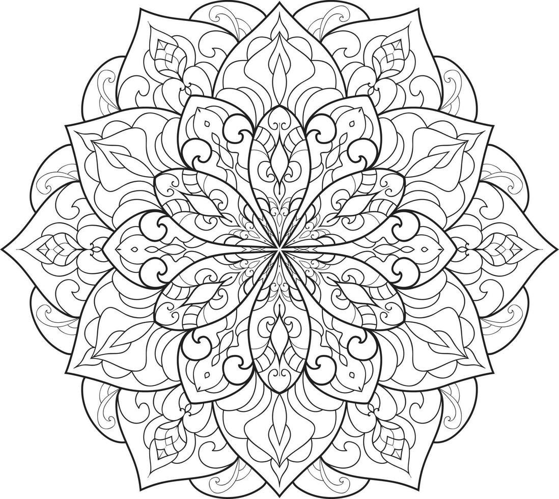 mandala bloem in zwart-wit gratis vector