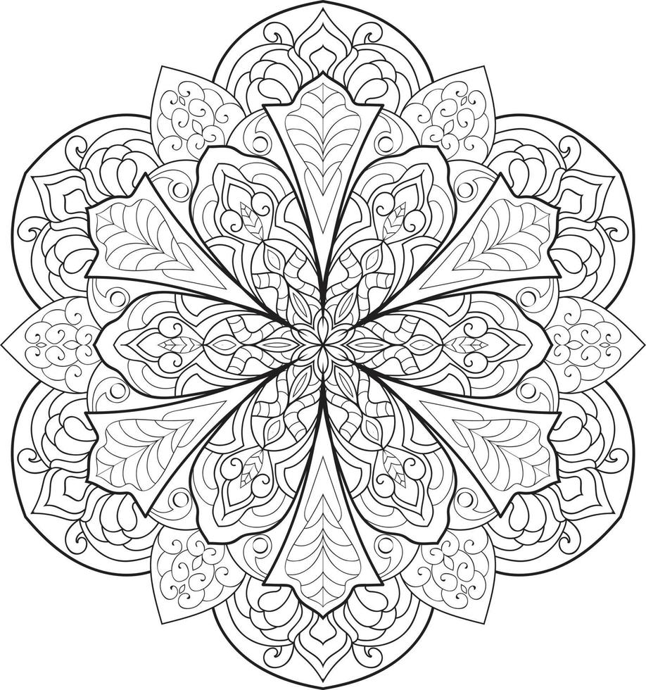 cirkelvormige bloem mandala op wit gratis vector