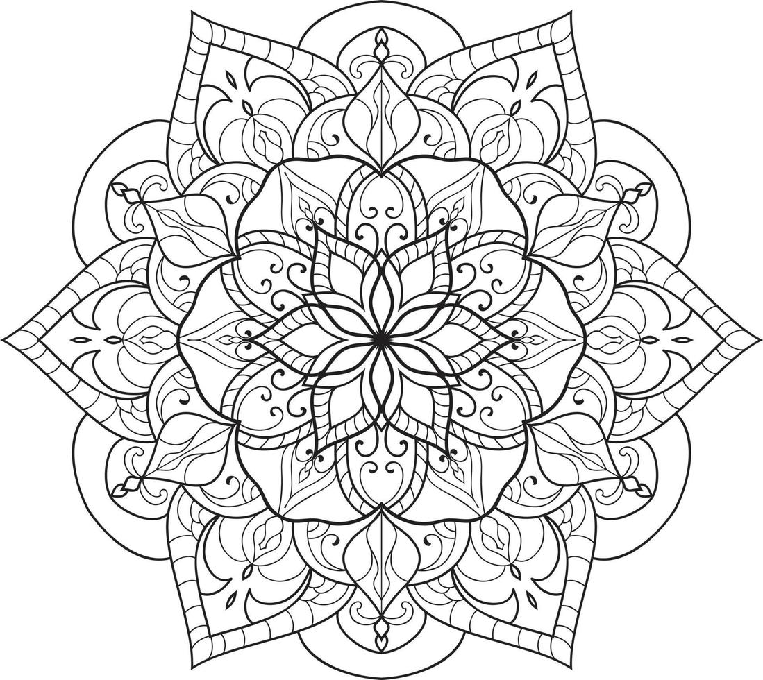 cirkelvormige bloem mandala op wit gratis vector