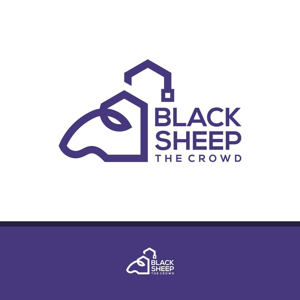 stad met hoofd schapen logo ontwerp vector, creatieve schapen logo concepten sjabloon illustratie. vector