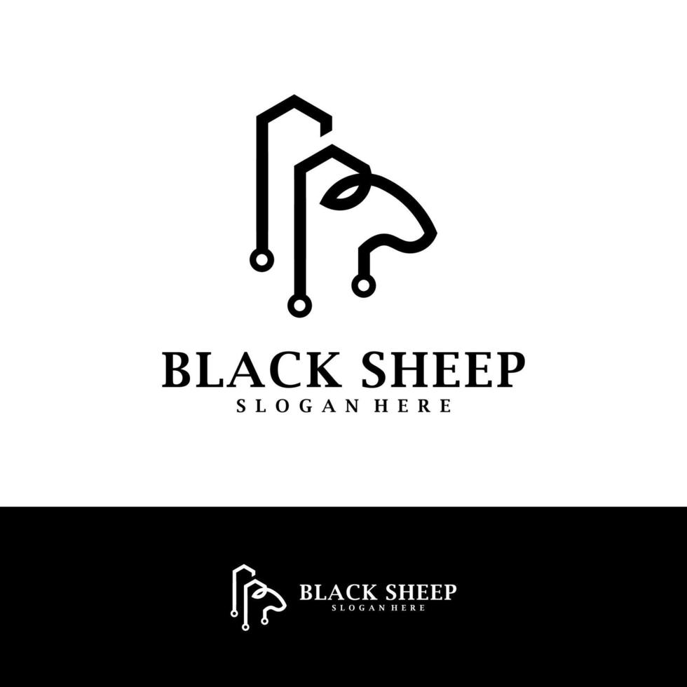 stad met hoofd schapen logo ontwerp vector, creatieve schapen logo concepten sjabloon illustratie. vector