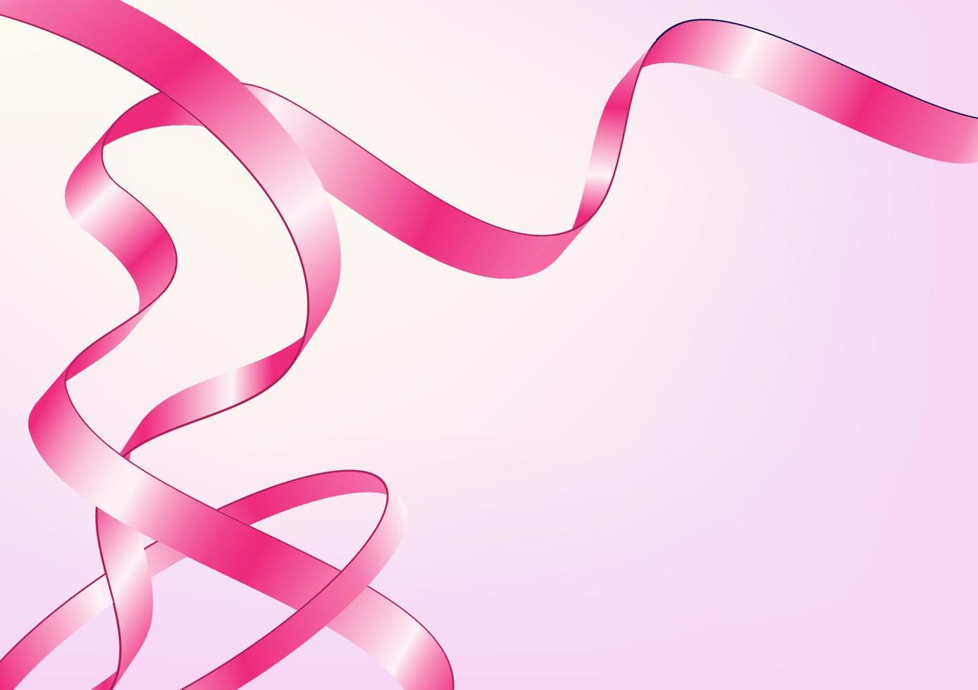 abstracte roze linten golvende vector op lichte roze achtergrond met kleurovergang