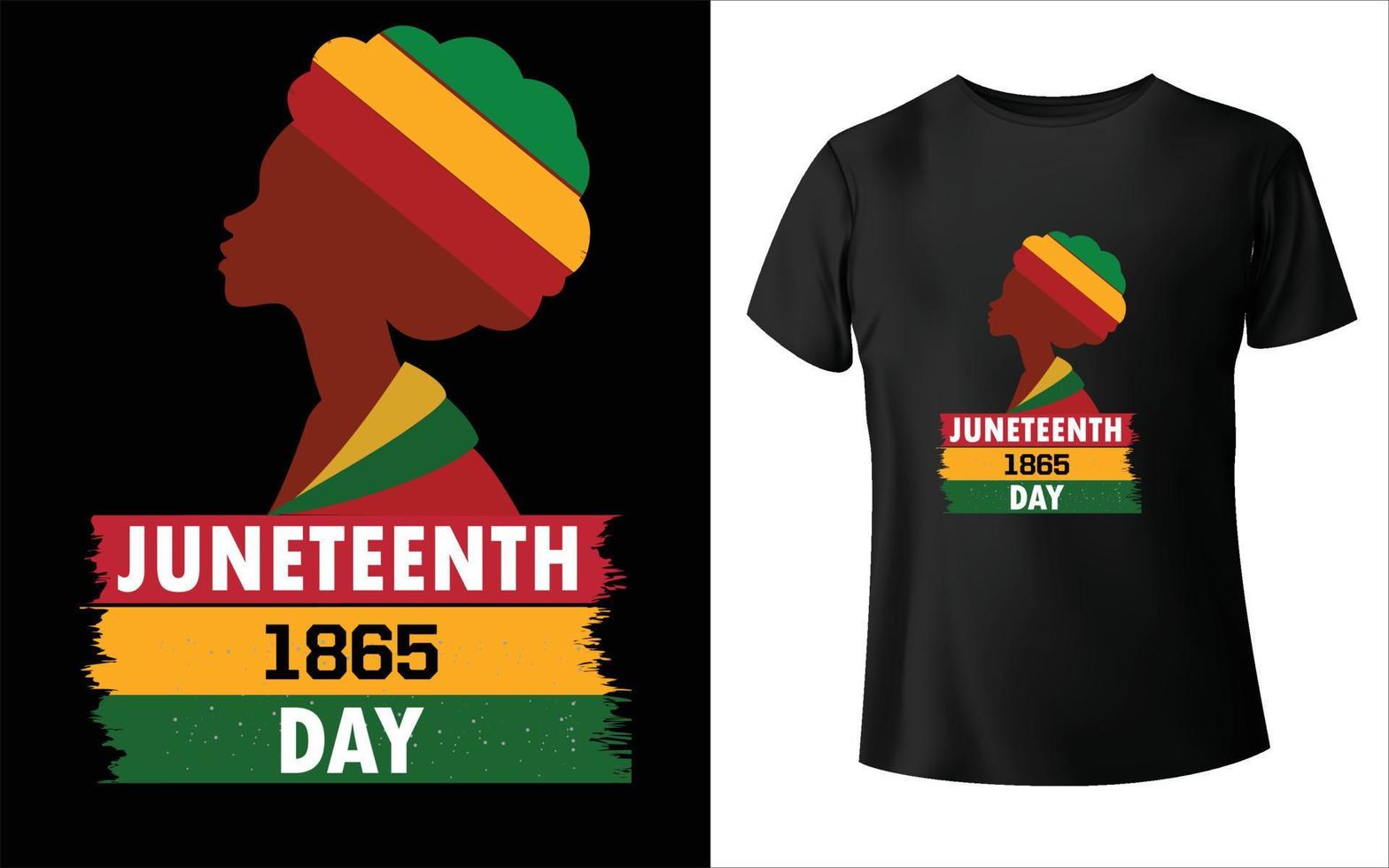 junitiende dag t-shirtontwerp, juniteenth1865 t-shirtontwerp vandaag op juni de dag dat we t-shirt vieren vector