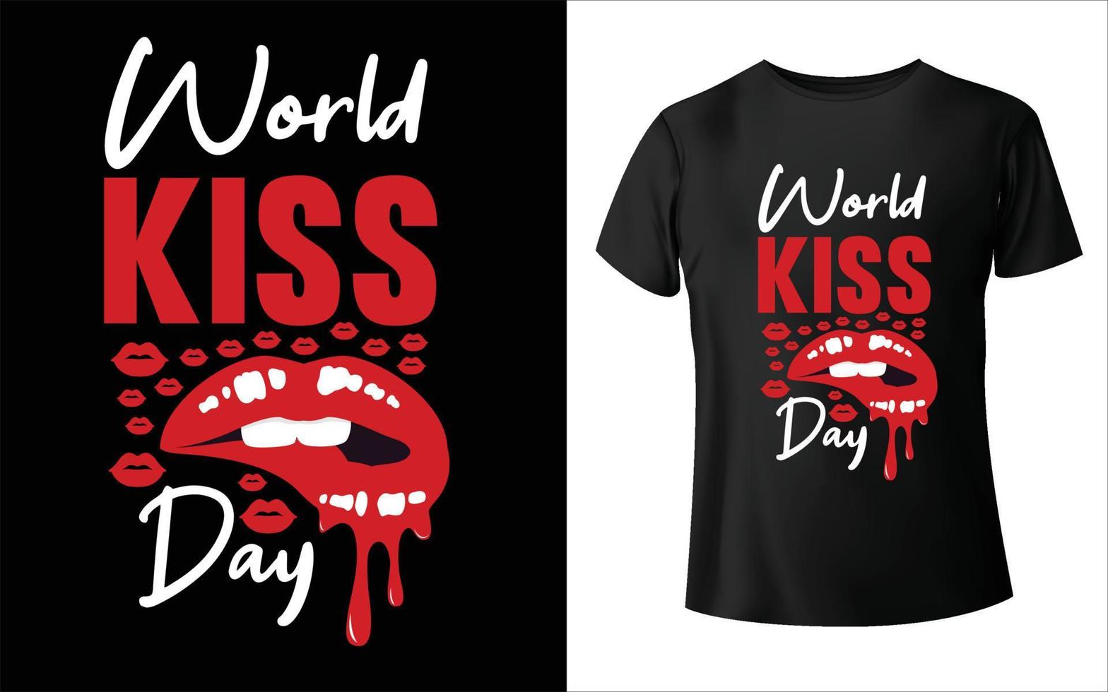 wereld kus dag t-shirt ontwerp gelukkig kus dag t-shirt ontwerp vector