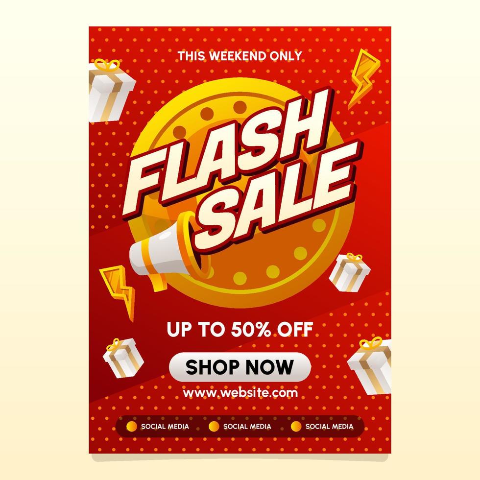 flash verkoop poster vector