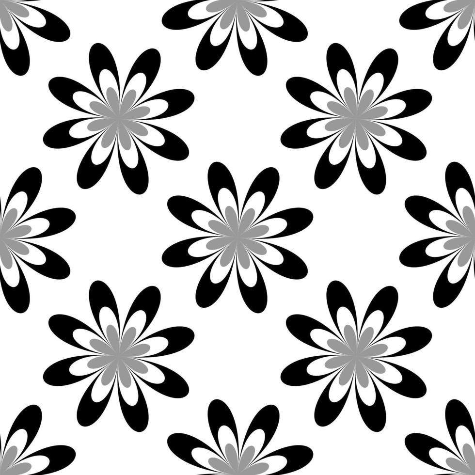kamille bloem - naadloze patroon zwart-wit. zomerbloemen - vlakke stijl patroon. patroon voor stof, behang, interieur vector