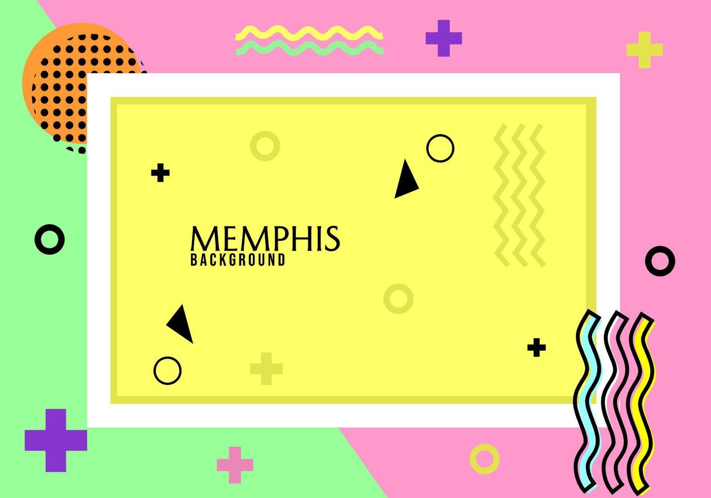 memphis gestileerd geel plat ontwerp als achtergrond. geschikt voor spandoek-, poster- en konijnenontwerpen vector